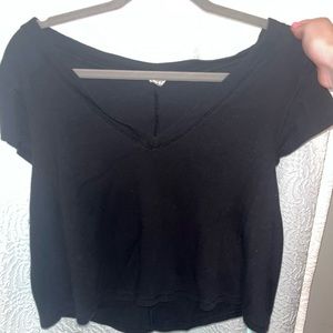 Free People Black V-neck